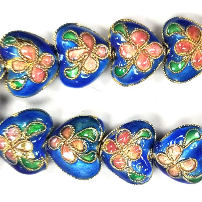 ENAMEL HEART 11X13MM LIGHT BLUE